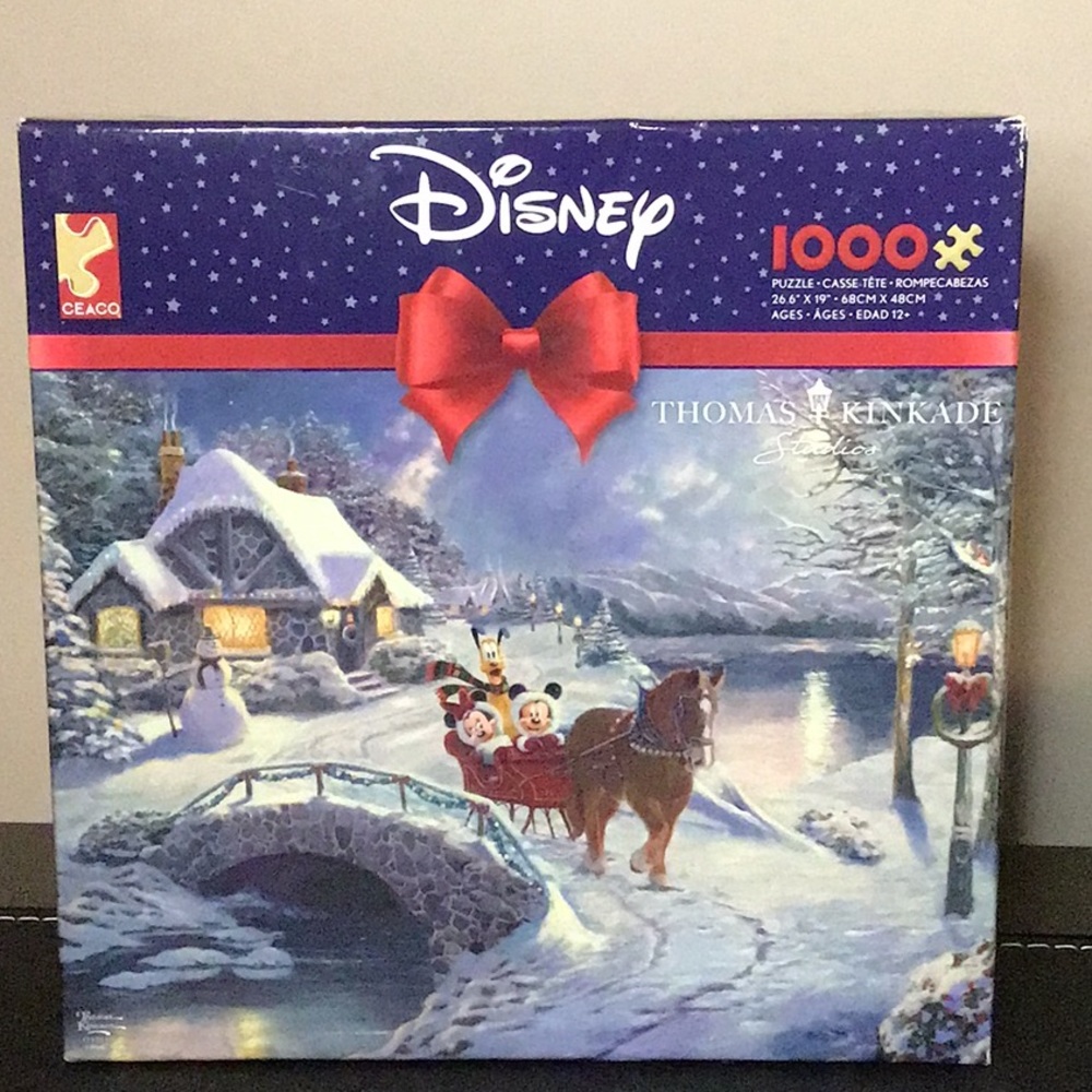 Disney Thomas Kinkade 'Mickey & Minnie Evening Sleigh Ride 1000 pc Puzzle